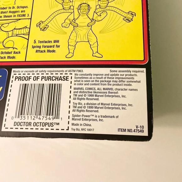 Vintage 1999 Toy Biz Spiderman Spider Power Doctor Octopus Series 2 Bent Card - Picture 10 of 16